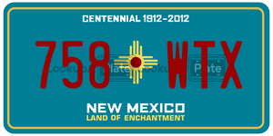 758WTX  license plate in NM