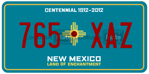 765XAZ license plate in New Mexico