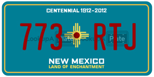 773RTJ  license plate in NM