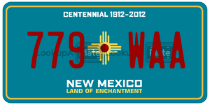 779WAA  license plate in NM