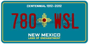 780WSL  license plate in NM