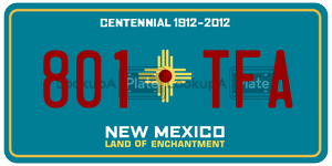 801TFA license plate in New Mexico