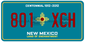 801XCH license plate in New Mexico