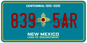 8395AR license plate in New Mexico