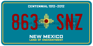863SNZ license plate in New Mexico