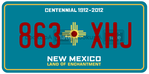 863XHJ  license plate in NM