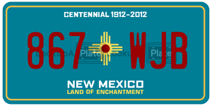 867WJB  license plate in NM