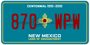 870WPW  license plate in NM