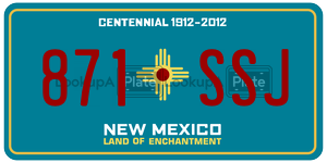 871SSJ  license plate in NM