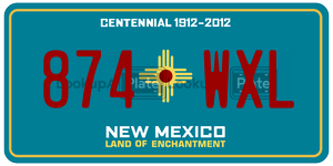 874WXL  license plate in NM