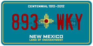 893WKY  license plate in NM