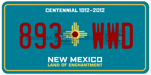 893WWD  license plate in NM