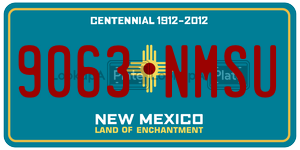 9063NMSU  license plate in NM