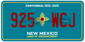 925WCJ  license plate in NM