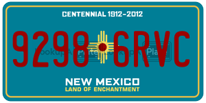 92986RVC  license plate in NM