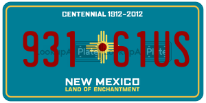 93161US  license plate in NM