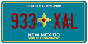 933XAL license plate in New Mexico