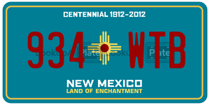 934WTB  license plate in NM