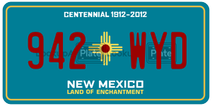 942WYD  license plate in NM