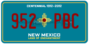 952PBC  license plate in NM