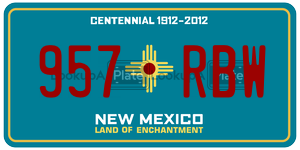 957RBW  license plate in NM