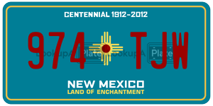 974TJW  license plate in NM