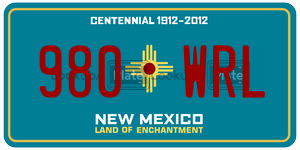 980WRL  license plate in NM