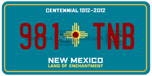 981TNB  license plate in NM
