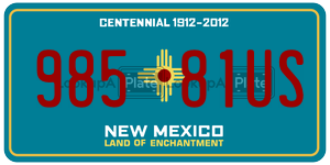 98581US license plate in New Mexico