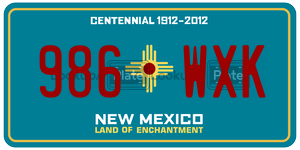 986WXK  license plate in NM