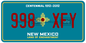 998XFY  license plate in NM
