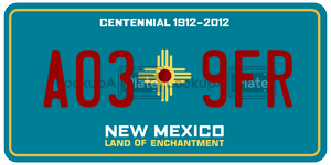 A039FR  license plate in NM
