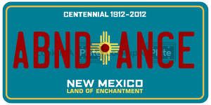 ABNDANCE  license plate in NM