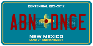 ABNDNCE  license plate in NM