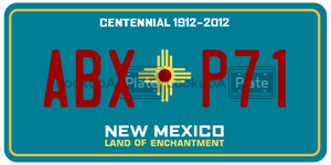 ABXP71 license plate in New Mexico
