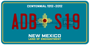 ADBS19 license plate in New Mexico