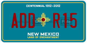ADDR15  license plate in NM