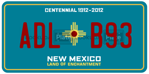 ADLB93  license plate in NM
