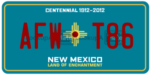 AFWT86 license plate in New Mexico