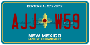 AJJW59 license plate in New Mexico