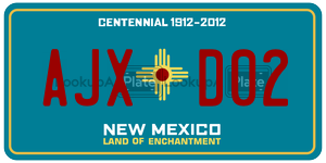 AJXD02 license plate in New Mexico