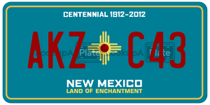 AKZC43 license plate in New Mexico