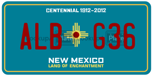 ALBG36 license plate in New Mexico