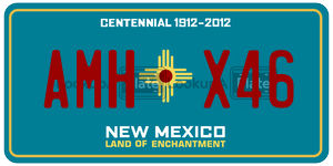 AMHX46 license plate in New Mexico