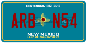 ARBN54  license plate in NM
