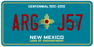 ARGJ57  license plate in NM