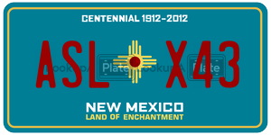 ASLX43  license plate in NM