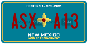 ASXA13 license plate in New Mexico