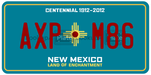AXPM86 license plate in New Mexico