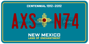 AXSN74  license plate in NM